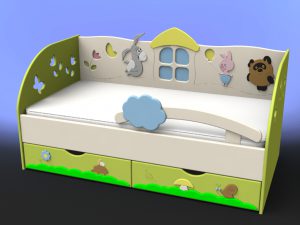 Детский диван - кровать с ящиками для хранения